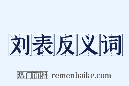 刘表反义词是什么意思的图片